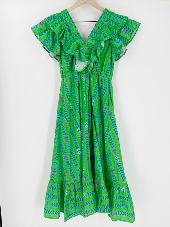 Umgee Dresses & Skirts - Umgee Green Ruffle Maxi Dress S Spring Summer Cotton